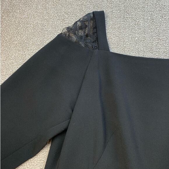Marina Rinaldi Dress Classic Sophisticated Cocktail Black Lace US Medium (12) - Picture 3 of 12